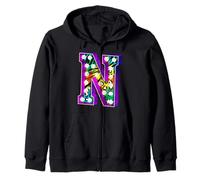 Lettre N pour chapiteau avec Motif Animal coloré Sweat à Capuche