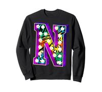 Lettre N pour chapiteau avec Motif Animal coloré Sweatshirt