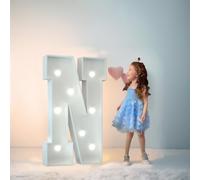 Lettre N pour chapiteau LED de 70 cm, lumières de l'alphabet LED télécommandées, décoration de chapiteau pour cadeaux de mariage, d'anniversaire