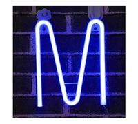 Lettre Néons, LED Neon Night Light Neon Lights Mur de Veilleuse Décorative pour Enfants Chambre Batterie USB Bleu (M)