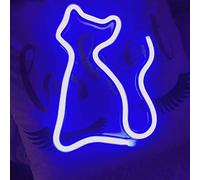 Lettre Néons, LED Neon Signs Night Light Cat Neon Lights Neon Lights pour les Enfants Chambre à Piles USB (Bleu)