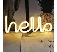 Lettre Néons, LED Neon Signs Night Light Hello Neon Lights pour les Enfants de Chambre à Coucher à Piles Fonctionnant par USB (Chaud)