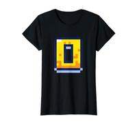 Lettre O 8 Bits Pixel Alphabet Initiale T-Shirt Graphique avec Valeur, Femme, Noir, S
