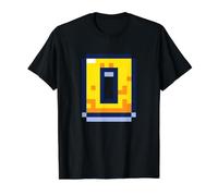 Lettre O 8 Bits Pixel Alphabet Initiale T-Shirt Graphique avec Valeur, Homme, Noir, S