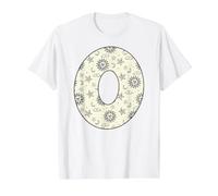 Lettre O Alphabet céleste Initiale Monogramme T-Shirt Graphique avec Valeur, Homme, Blanc, S