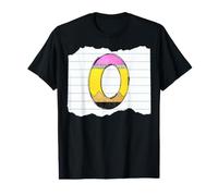 Lettre O Crayon School Monogramme Illustration T-Shirt Graphique avec Valeur