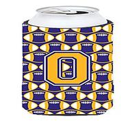 Lettre O Football Violet et Or Grand Garçon Isolateur de Boisson Hugger CJ1064-OTBC