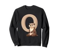 Lettre O Loutre Portrait Alphabet Animal Sweatshirt