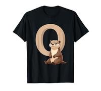 Lettre O Loutre Portrait Alphabet Animal T-Shirt