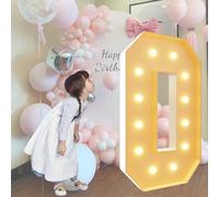 Lettre O lumineuse à LED pour chapiteau 120 cm - Cadre prédécoupé - Lettres lumineuses géantes pour la maternelle, le lycée