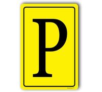 Lettre P en aluminium pour sol, repas pour parkings, panneau en aluminium pour intérieur/extérieur, 20,3 x 30,5 cm
