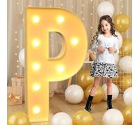 Lettre P géante lumineuse à LED de 120 cm-4 pieds, panneau lumineux en mosaïque pour chapiteau, lampes à lettres LED pour Saint-Valentin, anniversaire, Noël, Nouvel An