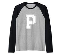 Lettre P Grande Majuscule en Gras Lettre P Monogramme de l'alphabet Universitaire Manche Raglan