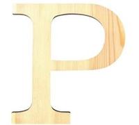 Lettre P - Hauteur 19 cm - Bois découpé Marron G