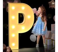 Lettre P lumineuse de 70 cm pour chapiteau - Lettres géantes en mosaïque pour chapiteau - Décorations de fête d'anniversaire, de mariage - Décoration de bricolage
