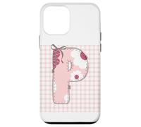 Lettre P pour Femme avec Broderie Florale Rose Coque pour iPhone 12 Mini