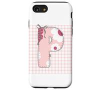 Lettre P pour Femme avec Broderie Florale Rose Coque pour iPhone SE (2020) / 7/8
