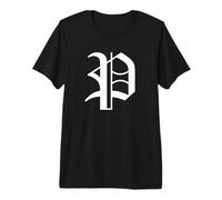Lettre P Vieille Anglaise T-Shirt Haut de Gamme