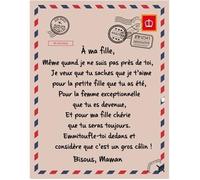 Lettre PostCard Coleter Couverture Message Couverture de la lettre à ma fille Couverture de papa ou une couverture de ma Étiquette