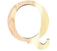 Lettre Q - Hauteur 19 cm - Bois découpé Marron G
