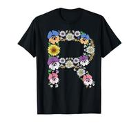 Lettre R - Lettres de l'Alphabet Floral Monogramme Initial T-Shirt