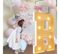 Lettre R lumineuse à LED pour chapiteau 120 cm - Cadre prédécoupé - Lettres lumineuses géantes pour chapiteau maternelle maternelle lycée