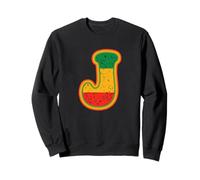 Lettre Rasta J rétro Vieilli Rouge Jaune Vert Art Sweatshirt