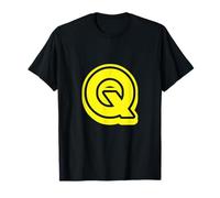 Lettre rétro en gras jaune - Q - Contour - Alphabet T-Shirt