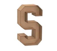 Lettre S décorative en bois 3D, 1 mètre de haut, couleur naturelle