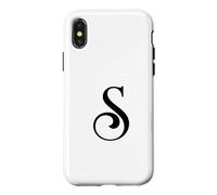 Lettre S élégante Monogramme Initiale Typographie Cadeau Coque pour iPhone X/XS
