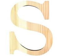 Artemio 19 cm en bois avec lettre S en majuscules, de couleur Beige