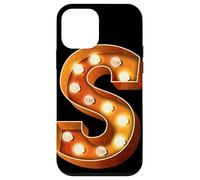 Lettre S Lumineuse rétro pour chapiteau Coque pour iPhone 12 Mini
