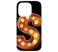 Lettre S Lumineuse rétro pour chapiteau Coque pour iPhone 14 Pro