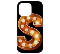 Lettre S Lumineuse rétro pour chapiteau Coque pour iPhone 14 Pro Max