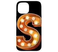 Lettre S Lumineuse rétro pour chapiteau Coque pour iPhone 15