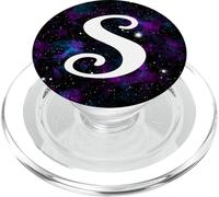 Lettre S Monogramme Galaxie Espace Nébuleuse Nom Initial PopSockets PopGrip pour MagSafe