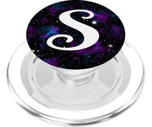 Lettre S Monogramme Galaxie Espace Nébuleuse Nom Initial PopSockets PopGrip pour MagSafe