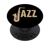 Lettre saxophone jazz musiciens saxophone saxophone amateurs de musique PopSockets PopGrip Adhésif