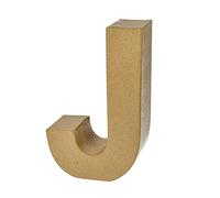 Lettre Signe Alphabet en Papier mâché 17,5 x 5,5 cm, Caractère 3D en Carton à décorer (J)