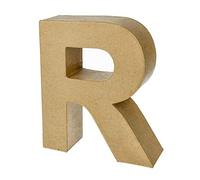 Lettre Signe Alphabet en Papier mâché 17,5 x 5,5 cm, Caractère 3D en Carton à décorer (R)