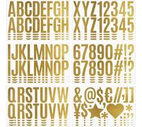 Lettre Stickers 12 Feuilles Lettres Autocollantes,Alphabet Autocollant En Vinyle Adhésif Stickers Pour Scrapbooking,Décoration De La Maison,Voiture,Fenêtre(Or)