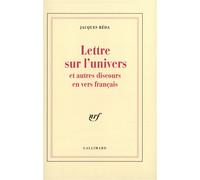 Lettre sur l'univers et autres discours en vers français - Jacques Réda - Gallimard - broché - Livre