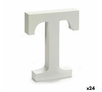 Lettre T bois blanc (2 x 16 x 14,5 cm) (24 pièces)
