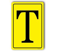 Lettre T en aluminium pour sol, repas pour parkings, panneau en aluminium pour intérieur/extérieur, 20,3 x 30,5 cm