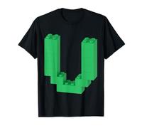 Lettre U Alphabet Monogramme Initiale ABC Briques de Construction T-Shirt