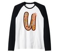 Lettre U Florale Motif botanique bohème Manche Raglan