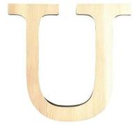 Lettre U - Hauteur 11,5 cm - Bois découpé Marron G