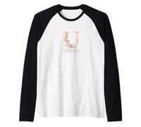 Lettre U initiale aquarelle pour femme Rose poudré Manche Raglan