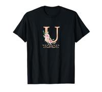 Lettre U initiale aquarelle pour femme Rose poudré T-Shirt