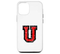 Lettre-U (Vintage Noir et Rouge) U Coque pour iPhone 12/12 Pro
